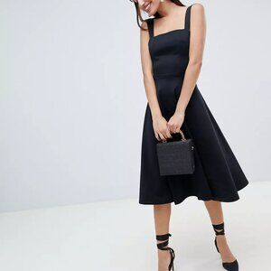 ASOS DESIGN square neck midi prom dress